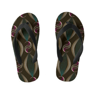 Art deco: geometric vintage pattern. kid's jandals