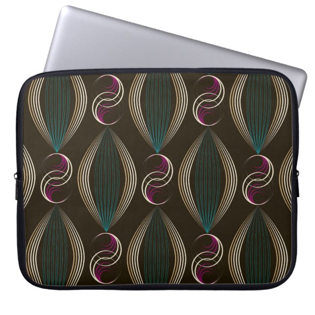 Art deco: geometric vintage pattern. laptop sleeve (Front)