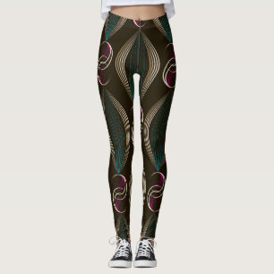 Art deco: geometric vintage pattern. leggings