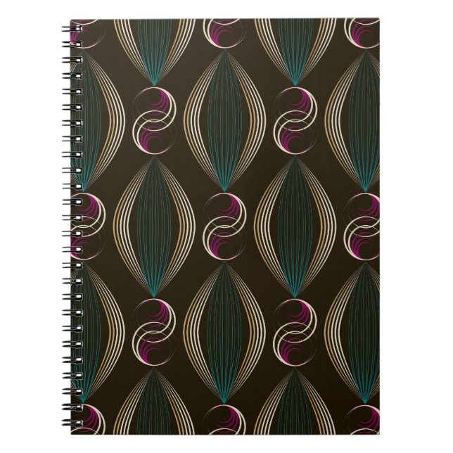 Art deco: geometric vintage pattern. notebook (Front)