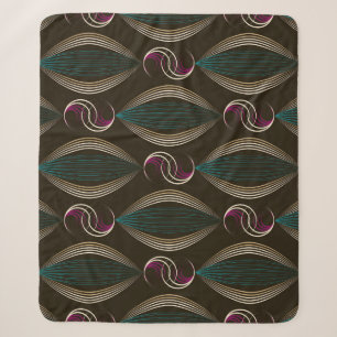 Art deco: geometric vintage pattern. sherpa blanket