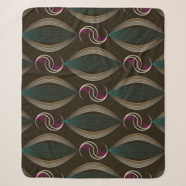 Art deco: geometric vintage pattern. sherpa blanket (Front)