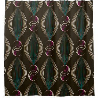 Art deco: geometric vintage pattern. shower curtain
