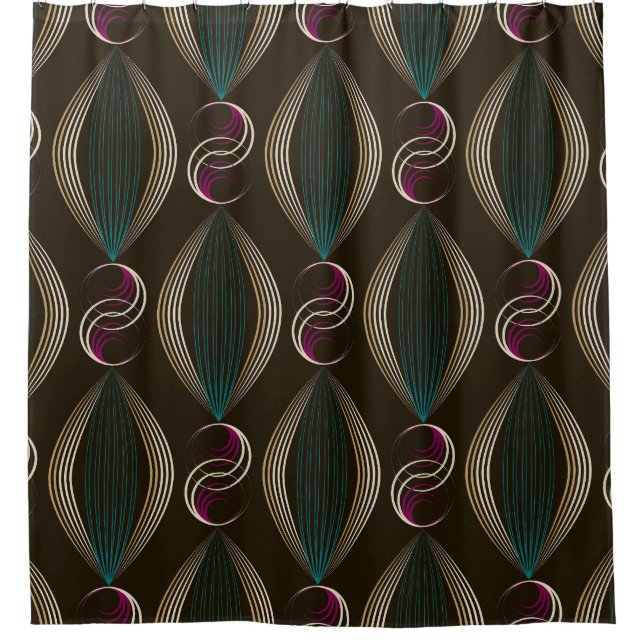 Art deco: geometric vintage pattern. shower curtain (Front)