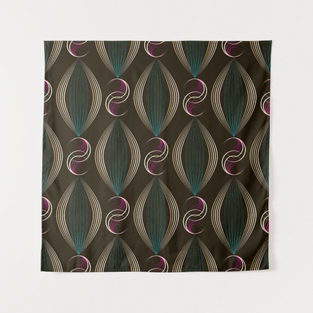 Art deco: geometric vintage pattern. tapestry (Front)