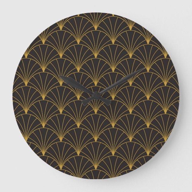 Art Deco geometric, vintage seamless pattern. Large Clock (Front)