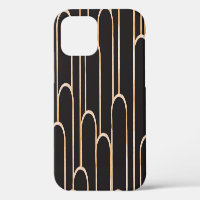 Art Deco Geometry: Gold Watercolor Wallpaper