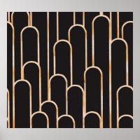 Art Deco Geometry: Gold Watercolor Wallpaper