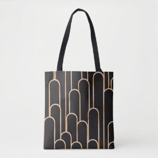 Art Deco Geometry: Gold Watercolor Wallpaper Tote Bag