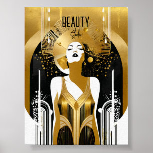 Art Deco Girl beauty Poster