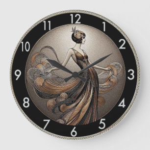 Art Deco Girl Large Clock