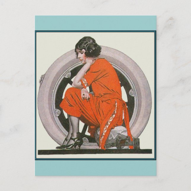 Art Deco Girl Postcard (Front)