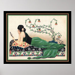 Art Deco "Girl With Mirror" Print -16x20