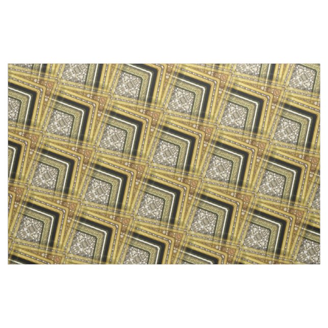 Art Deco Glam Gold Black Pattern Fabric (Fat Quarter)