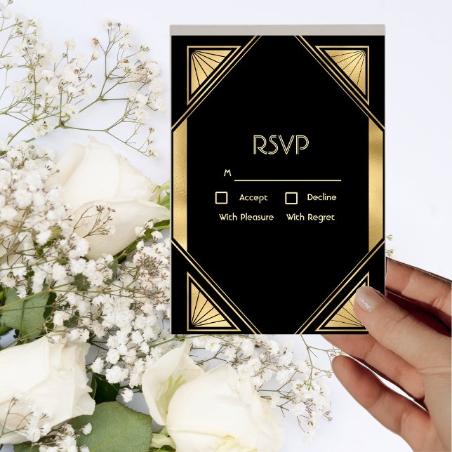 Art Deco Glam Vintage RSVP Card (Creator Uploaded)