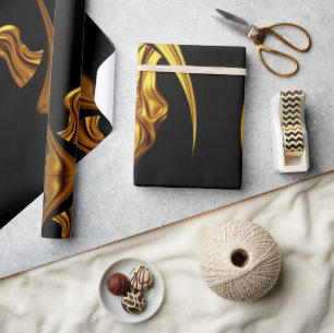 Art Deco Glamour: Abstract Liquid Gold Luxury Gift Wrapping Paper