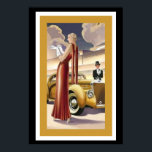 Art Deco Glamour Girl Poster<br><div class="desc">This poster captures the glitz and glamour of Art Deco.  Poster measures 13 x 19.</div>