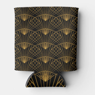 Art Deco Glamour: Golden Fan. Can Cooler