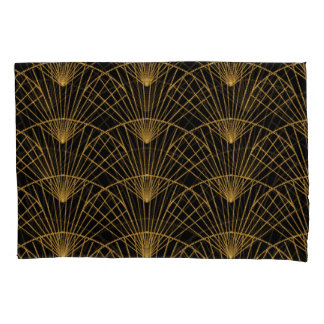 Art Deco Glamour: Golden Fan. Pillowcase