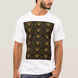 Art Deco Glamour: Golden Fan. T-Shirt