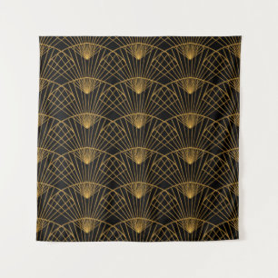 Art Deco Glamour: Golden Fan. Tapestry