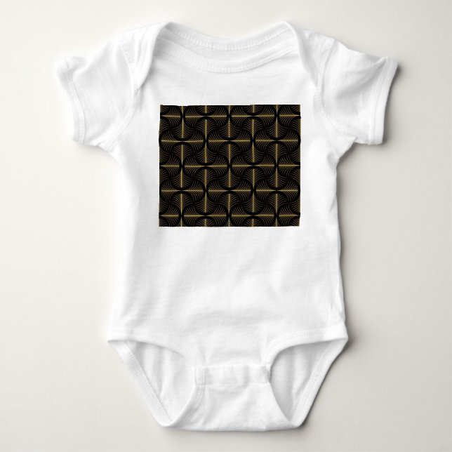 Art Deco Glamour: Golden Motifs Baby Bodysuit (Front)