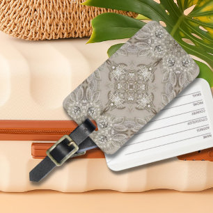 Art Deco Glamourous Great Gatsby Rhinestone Lace Luggage Tag