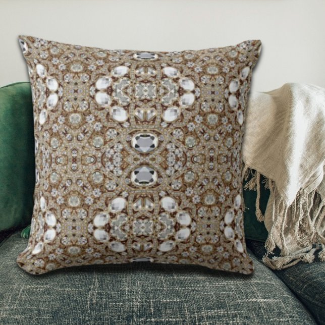  Art Deco Glamourous Vintage Fashion Beige Gold Cushion (Art Deco Glamorous Vintage Fashion Beige Gold Throw Pillow)