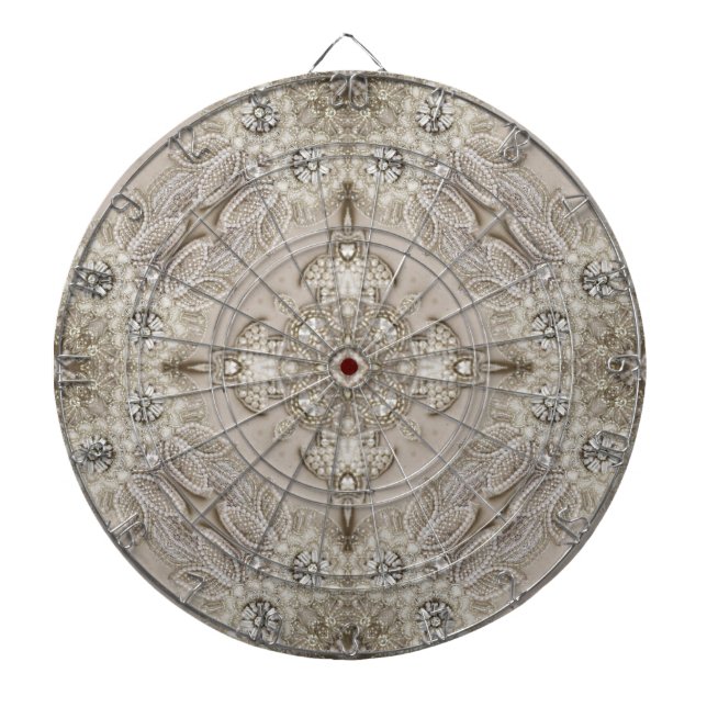   Art Deco Glamourous Vintage Fashion Grey Beige Dartboard (Front)