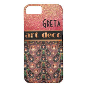Art deco glitter gold pink pattern Case-Mate iPhone case