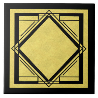 Art Deco Gold and Black design 2 Tile