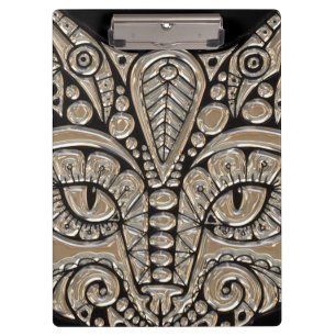 Art deco gold and black Egyptian style cat Clipboard