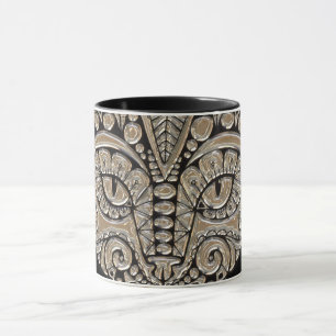 Art deco gold and black Egyptian style cat Mug