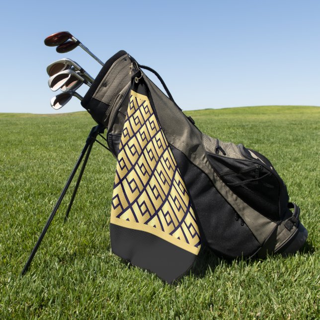 Art Deco Gold And Black  Golf Towel (Green)