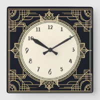 Art Deco Gold and Black Square Frame