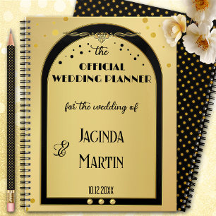 Art Deco Gold Black Confetti Wedding Planner