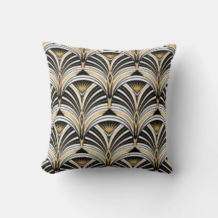 Art Deco Gold Black Elegance: Roaring Twenties Cushion