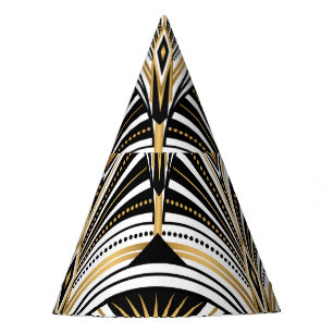 Art Deco Gold Black Elegance: Roaring Twenties Party Hat