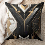 Art Deco Gold Black Geometric Cross Design Cushion<br><div class="desc">Art Deco Gold Black Geometric cross Design</div>