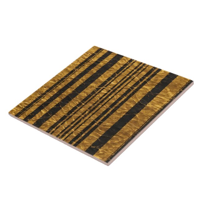 Art Deco Gold Black Vintage Trendy Collection Tile (Side)
