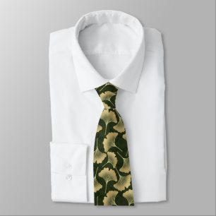 Art Deco Gold Botanical Pattern Tie