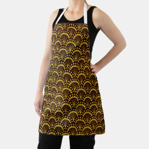 Art Deco Gold Fan Pattern Apron