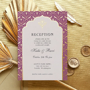 Art Deco Gold Floral Lotus Wedding Reception