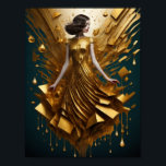 Art Deco gold girl Poster<br><div class="desc">Great poster design. You will love it like others. Be free to use this design for other product you like or to customise and add your text. Follow me for more. Thank you. Have a nice day.</div>