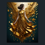 Art Deco gold girl Poster<br><div class="desc">Great poster design. You will love it like others. Be free to use this design for other product you like or to customise and add your text. Follow me for more. Thank you. Have a nice day.</div>