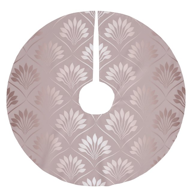 Art Deco: Gold Lattice Elegance. Brushed Polyester Tree Skirt (Front)