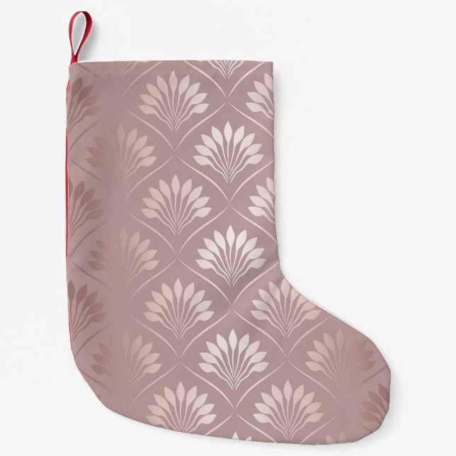 Art Deco: Gold Lattice Elegance. Small Christmas Stocking (Front)