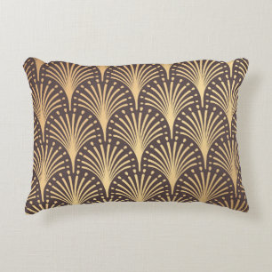 Art Deco Gold: Minimalistic Geometric Luxury Decorative Cushion