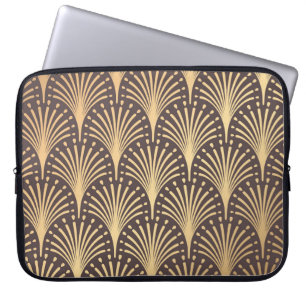 Art Deco Gold: Minimalistic Geometric Luxury Laptop Sleeve