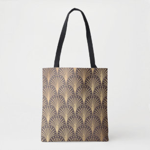 Art Deco Gold: Minimalistic Geometric Luxury Tote Bag